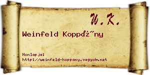 Weinfeld Koppány névjegykártya